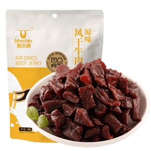 科尔沁 凹凸有型风干牛肉干原味200g 小块肉干肉脯 休闲零食 