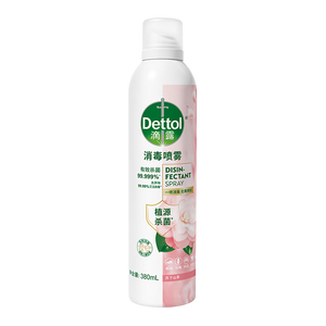 滴露（Dettol）消毒喷雾鞋除臭杀菌床除菌灭HPV衣物香氛除霉味马桶380ml月下山茶