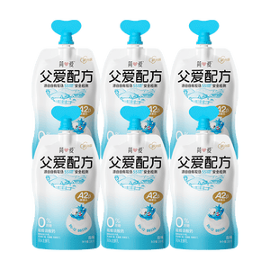 简爱父爱配方 儿童酸奶0%蔗糖原味100g*6袋 无蔗糖宝宝酸奶早餐下午茶