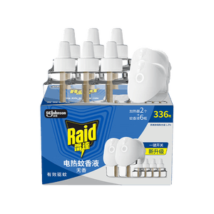 雷达（Raid）电热蚊香液 336晚6瓶装+2无线加热器无香型 驱蚊液驱蚊用品