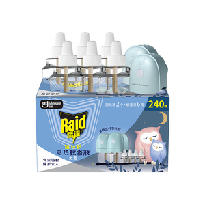 雷达（Raid）佳儿护电热蚊香液240晚6瓶补充液+2加热器 无香型 驱蚊液驱蚊用品