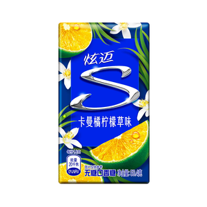 炫迈 无糖口香糖 卡曼橘柠檬草味28片50.4g 糖果休闲零食 清新口气