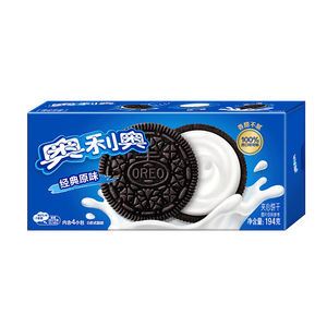 奥利奥（Oreo）夹心饼干休闲零食办公室零食网红小吃 经典原味194g 内含4小包