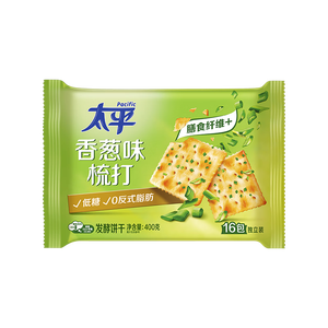 太平苏打饼干营养美味香葱味400g易消化含膳食纤维休闲零食早餐下午茶