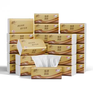 清风抽纸 厚柔4层90抽24包M码 卫生纸巾抽纸家用 纸抽 餐巾纸 整箱装