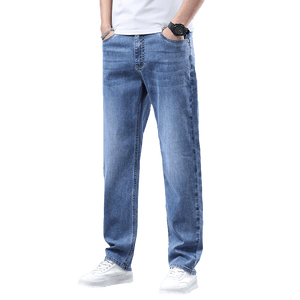 JEEP SPIRIT牛仔裤男春夏季新款直筒男士牛仔裤潮流长裤男3009 磨白蓝 32