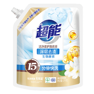 超能【肖战同款】洁净柔护洗衣液 自然清香 2kg*1袋 温和不刺激
