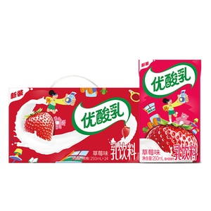 伊利【时代少年团同款】优酸乳草莓味250ml*24盒乳饮料新老包装随机发