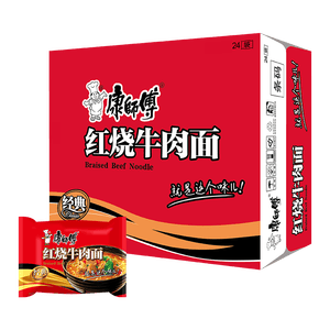 康师傅 方便面 经典红烧牛肉面103g*24袋 泡面袋装整箱速食 方便食品