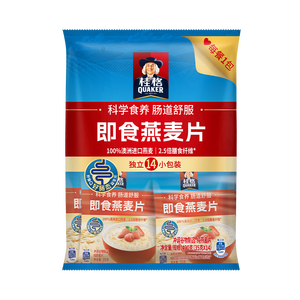 桂格（QUAKER）即食燕麦片490克 （35g*14袋） 营养早餐 膳食纤维
