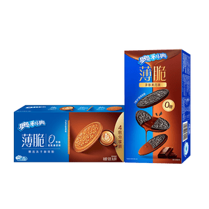 奥利奥（Oreo）薄脆0糖夹心饼干黑巧味咖啡味组合314g 休闲零食礼包 早餐下午茶