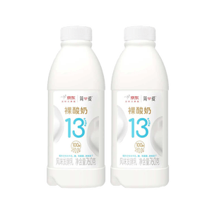 简爱原味裸酸奶 760g*2瓶 家庭装大桶酸奶 生牛乳发酵 早餐奶