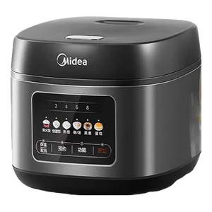 美的（Midea）电饭煲家用1 2-6-8人新款智能电饭锅多功能不粘柴火饭煮饭锅快速饭感温焖煮24H预约智能炫彩大屏 银色 5L 适用3-8人