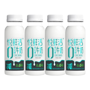 悦鲜活0乳糖牛奶 260ml*4瓶 低温巴氏 低GI 乳糖不耐可喝 原生高钙