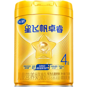 飞鹤星飞帆卓睿儿童成长奶粉4段(3-6岁)750g*1罐钙乳铁蛋白HMO益生菌