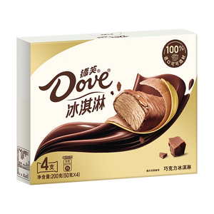 德芙（Dove）冰淇淋 巧克力口味50g*4支 雪糕 冰激淋