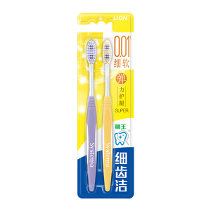 狮王(lion)细齿洁0.01弹力护龈牙刷2支软毛8字植毛护龈深入清洁