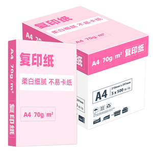 亚太森博大品牌随机发货 超值精选 A4打印纸 70g 500张*5包 复印草稿纸 整箱2500张