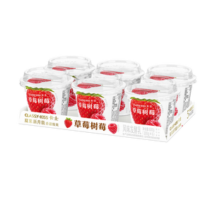 卡士（CLASSY.KISS）【全程冷链】草莓树莓果粒鲜酪乳100g*6杯 低温酸奶 风味发酵乳