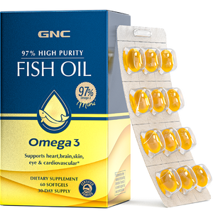 GNC健安喜97%高纯epa鱼油omega3【27年1-4月随机】教师节礼物60粒/盒