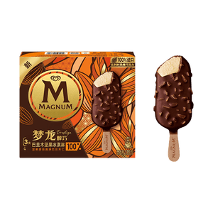梦龙【王嘉尔推荐】醇巧巴旦木坚果味冰淇淋 雪糕 冰激凌 65g*3支