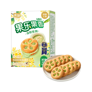 嘉士利果乐果香饼干零食网红果酱夹心饼减糖版饼干桂花抹茶味55g