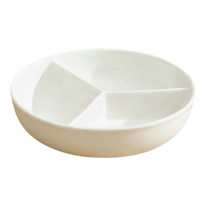 【加深盘格】三分格陶瓷餐盘全瓷蒸碗炖锅烤箱微波炉蒸盘餐具餐盘 【蒸菜一锅出】陶瓷三格盘