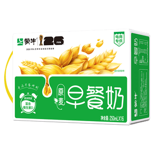 蒙牛早餐奶麦香味250ml*16盒 早餐伴侣燕麦醇香 送礼礼盒 