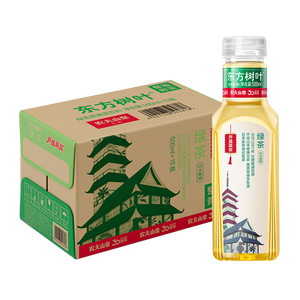 农夫山泉东方树叶绿茶500ml*15瓶无糖茶饮料0糖0脂0卡整箱装饮品