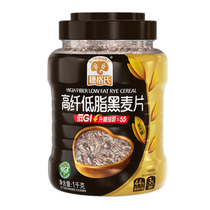 穗格氏（SHEGURZ）高纤黑麦片1000g罐装 即食营养早餐低GI低脂健身代餐燕麦片无糖精
