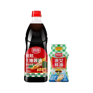 厨邦1.02kg厨邦生抽+255g金装渔女蚝油 酱油蚝油实惠组合 厨邦生抽1.02kg*1+金装渔女蚝油255g*1