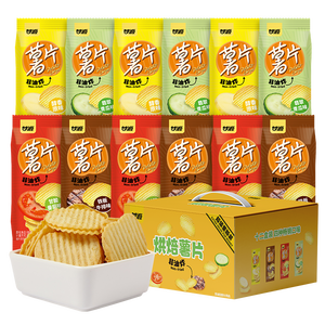 甘源牌非油炸烘焙薯片408g混合口味独立小包装道膨化休闲零食