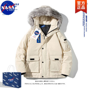 NASA ABOUT冬季新款短款加厚外套服男士毛领保暖冬装 米色. 2XL