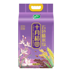 十月稻田 五色糙米2.5kg 东北杂粮糙米饭 黑米 红米 燕麦米 小麦仁 糙米 1袋