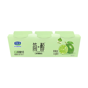 君乐宝简醇 0蔗糖 青柠鲜酪乳100g*3联杯 风味酸牛奶 3.3g蛋白