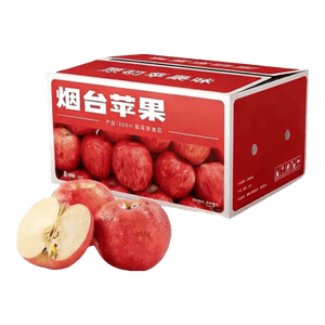 京喜加正宗山东红富士苹果脆甜可口好吃不贵整箱发货生鲜水果丑苹果超市 中果70-75mm 1斤【含箱】净重0.6斤 京东快递-更快更好