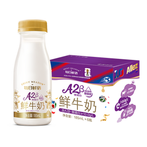 每日鲜语鲜牛奶 A2β-酪蛋白鲜牛奶185ml*6 巴氏杀菌乳 低温鲜奶