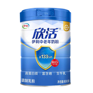 伊利欣活 中老年奶粉 送礼 营养品 早餐 富硒高钙高蛋白益生菌 800g