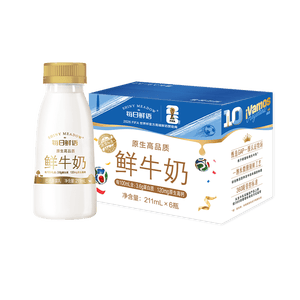 每日鲜语鲜牛奶 3.6g全脂211ml*6 家庭必备 巴氏杀菌乳 低温奶