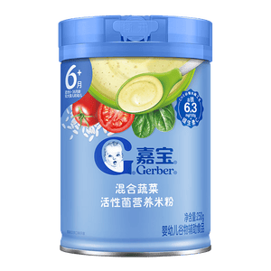嘉宝（GERBER）混合蔬菜营养谷物高铁米粉宝宝辅食米糊250g新老包装随机发货