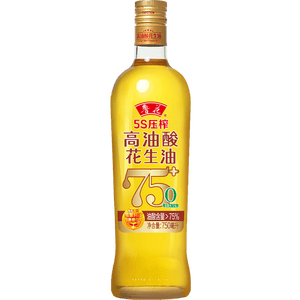 鲁花 【保真花生油】食用油 5S 物理压榨 高油酸花生油750ml