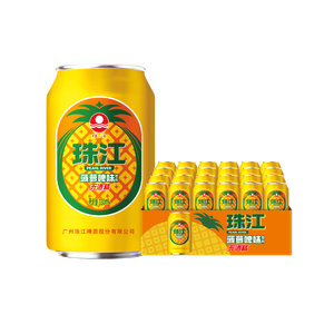 珠江啤酒无酒精 珠江菠萝啤 330ml*24听 整箱装 京东自营