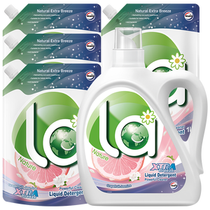 威露士la自然清新洗衣液西柚12.5斤（2.25L瓶+4*1L袋）【品质严选】