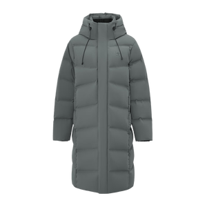 雪中飞【鹅绒】【男女同款】H版型长款运动连帽羽绒服户外 烟墨灰|8656 L /175/96A