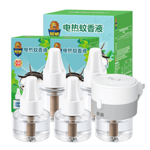 超威电热蚊香液驱蚊防蚊液家用套装品牌插电式加热器蚊香液 薄荷5液1器