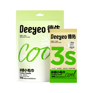 德佑0酒精冰感毛巾3条超大超厚清凉湿巾 冷感提神降温湿纸巾独立便携