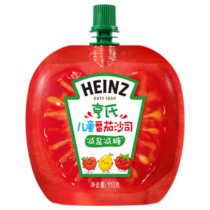 亨氏（Heinz）番茄酱 儿童番茄沙司110g儿童意面披萨宝宝薯条蘸料调味酱