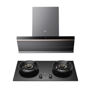 美的（Midea）【小西梅油烟机AK7 PRO飓风版】抽油烟机30风量顶侧一体AK9PRO+AK7双边定时灶具天然气