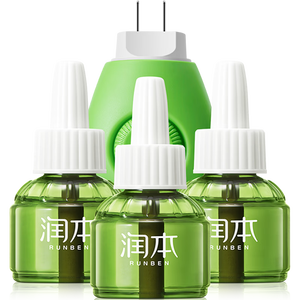 润本蚊香液电蚊香液驱蚊液定时加热器驱蚊防蚊蚊香无香型驱蚊水 【普通款无定时1居室】无味3液+1器
