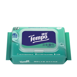 得宝（TEMPO）卫生湿巾 80片*1包 抽取式家庭装 杀菌率99.9% 湿纸巾 湿巾